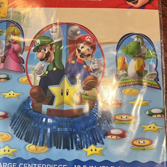 Super Mario Luigi Princess Peach Toad Birthday Party Decorations and Back Drop - Picture 10 of 17